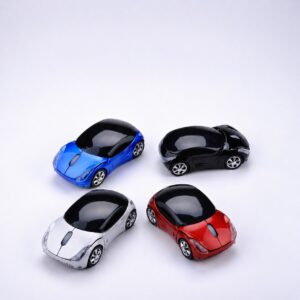 🚗🔥 Wireless Mouse, Mini Car Shape, 2.4G Wireless - 🤍 Silver Color